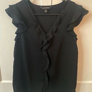 Banana Republic Black Ruffle Blouse